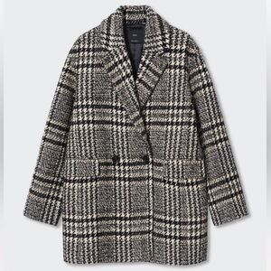 🛍️NWT Mango🛍️ Plaid Wool Blend Coat